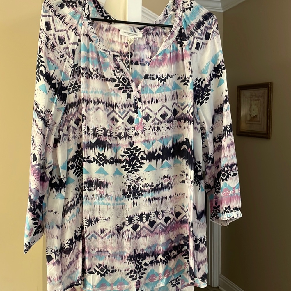 Purple turquoise Beach Lunch Lounge blouse